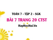 Bài 7 trang 20 Toán 7 Tập 2 Chân trời sáng tạo